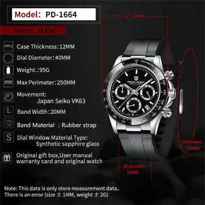 Pagani Design Daytona Black Dial PD 1664
