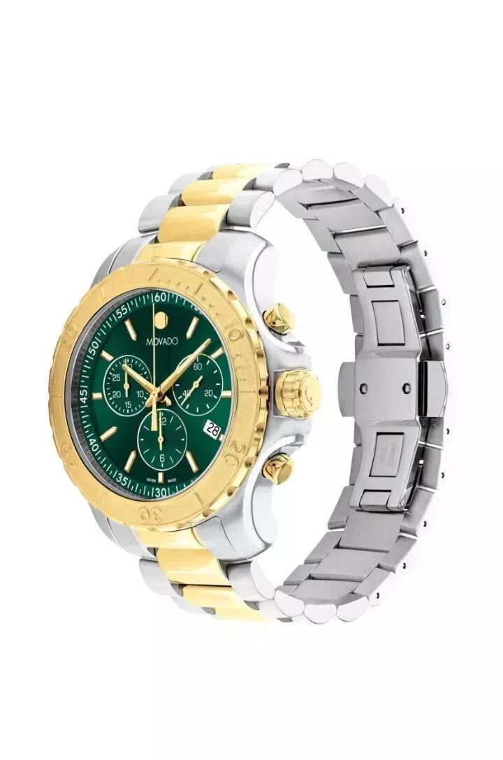 Movad Men's Watch | Green Dial Silver Gold Steel 2600181